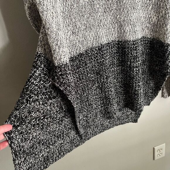 THML gray relaxed fit color-block two tones cozy cowl neck sweater - Picture 4 of 6